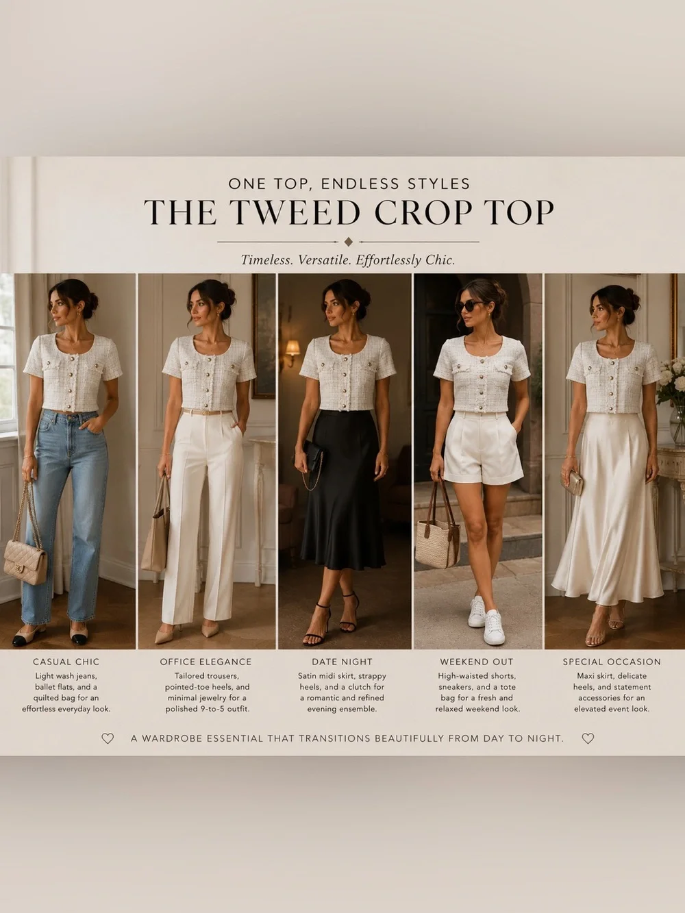 Maje Ecru Tweed Cropped Bustier Top - Picture 5 of 16
